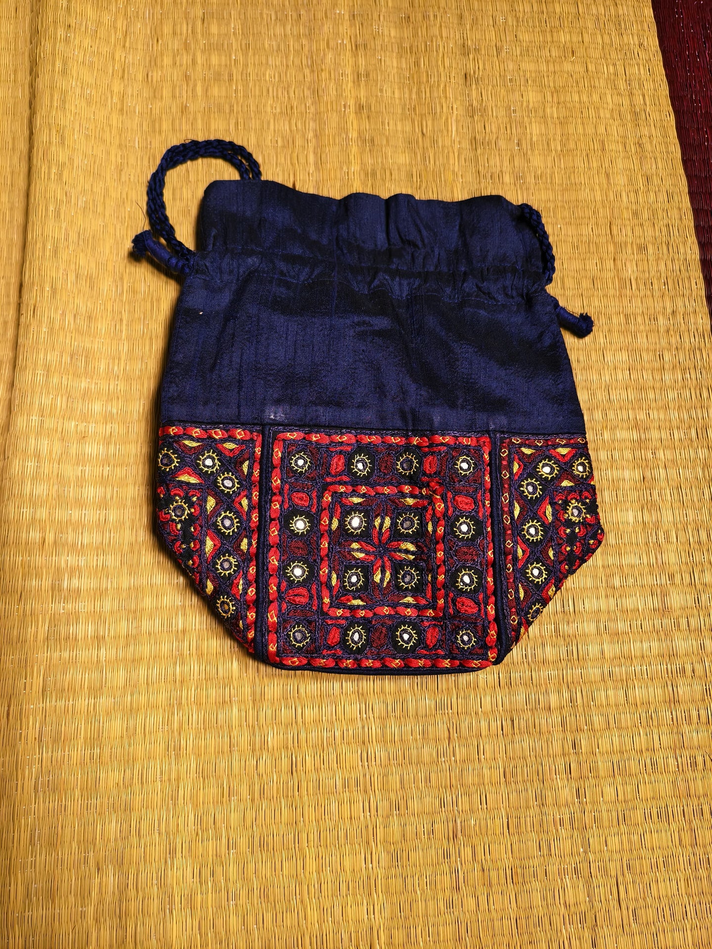 Blue Kutch Embroidered Potli Bag